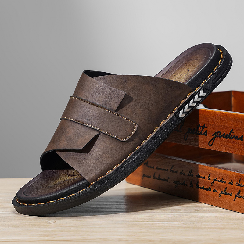 2026 Summer Classic Leather Me - Flip Flop Leather Men ulasan dan harga