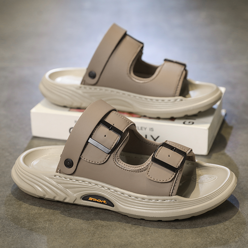Platform Leather Male Slippers - Flip Flop Leather Men ulasan dan harga