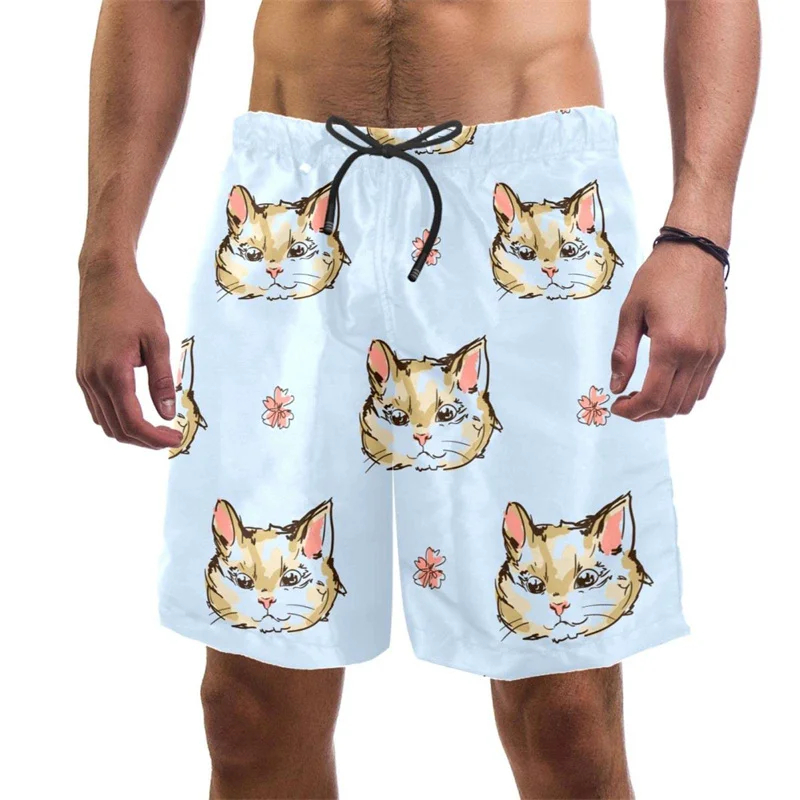 3d Print Funny Cat Beach Short - Trunks Board Surf ulasan dan harga