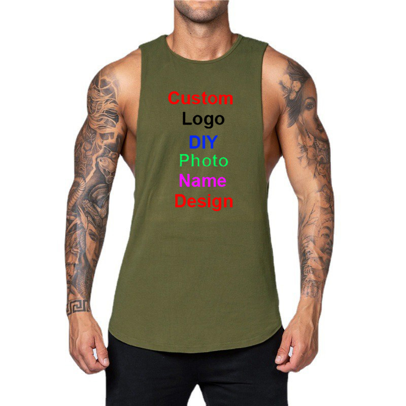 DIY Customized Logo Brand Gym  - Tank Top Muscle ulasan dan harga