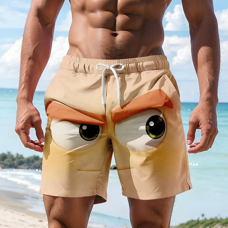 Funny Cartoon Face Graphic Swi - Trunks Board Surf ulasan dan harga