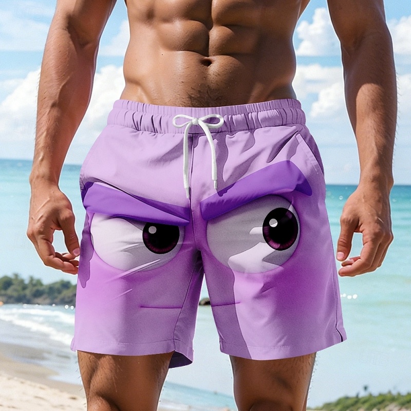 Funny Cartoon Face Graphic Swi - Trunks Board Surf ulasan dan harga