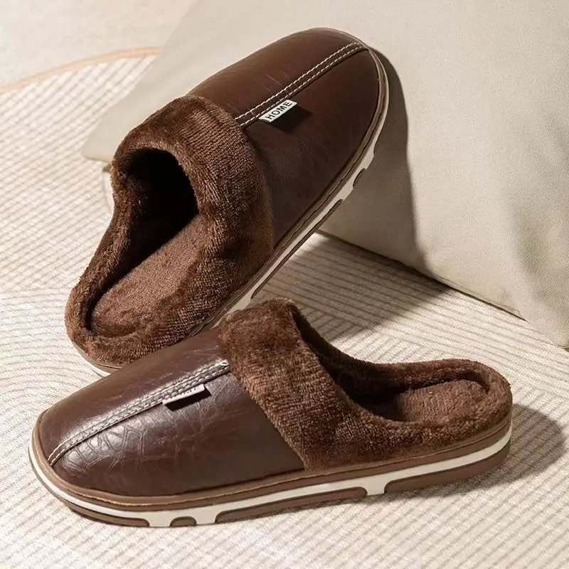 Men's Big Size Winter Slippers - Flip Flop Leather Men ulasan dan harga