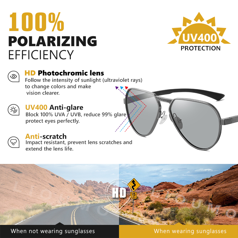 LIOUMO Aluminum Magnesium Fram - Sunglasses Aviator Polarized ulasan dan harga